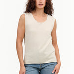 Evam Eva Cashmere Sleeveless in Beige