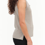 Evam Eva Designer Japanese Brand Cashmere Sleeveless Layering Tank Top in Kinari Grey