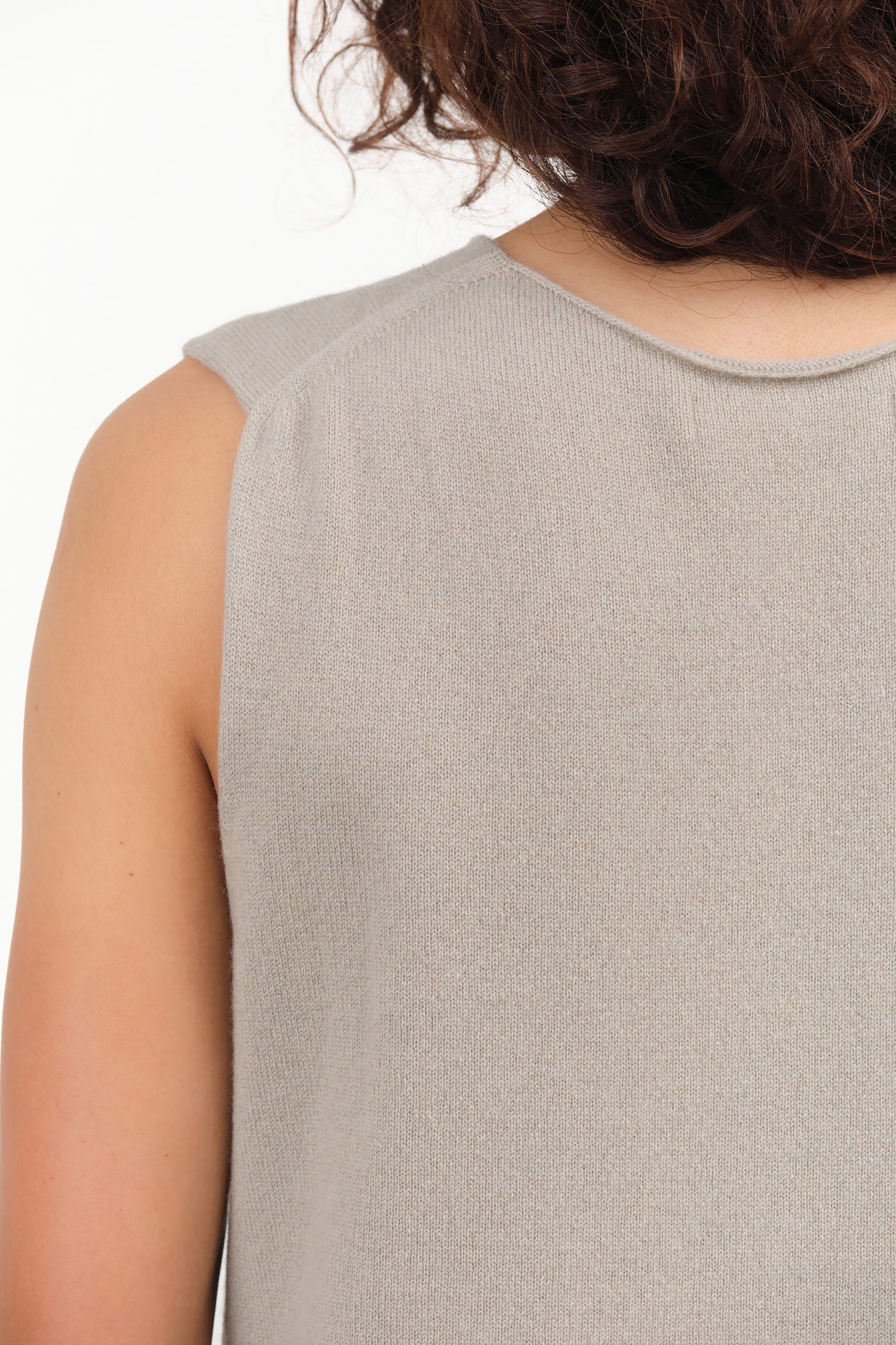 Evam Eva Designer Japanese Brand  Kinari Grey Cashmere Sleeveless Layering Tank Top