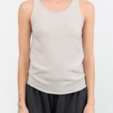 Evam Eva Apparel Womens Blouses Cashmere Sleeveless in Light Gray