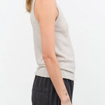 Evam Eva Apparel Womens Blouses Cashmere Sleeveless in Light Gray