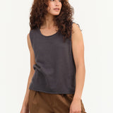 Evam Eva Cashmere Sleeveless in Stone Gray