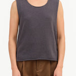 Cashmere Sleeveless by Evam Eva in Stone Gray