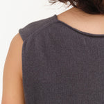 Cashmere Sleeveless Layering Tank Top in Dark Stone Gray by Evam Eva Japanese Designer Brand 