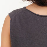 Cashmere Sleeveless Layering Tank Top in Dark Stone Gray by Evam Eva Japanese Designer Brand 