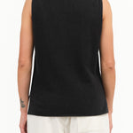 Sumi Black Cashmere Sleeveless Layering Tank Top by Evam Eva Japanese Designer Brand 