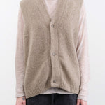 Evam Eva Apparel Womens Sweaters Cashmere Vest in Mocha