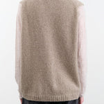 Evam Eva Apparel Womens Sweaters Cashmere Vest in Mocha