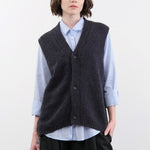 Evam Eva Apparel Womens Sweaters Cashmere Vest in North Sea