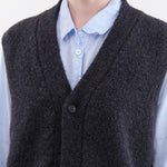 Evam Eva Apparel Womens Sweaters Cashmere Vest in North Sea