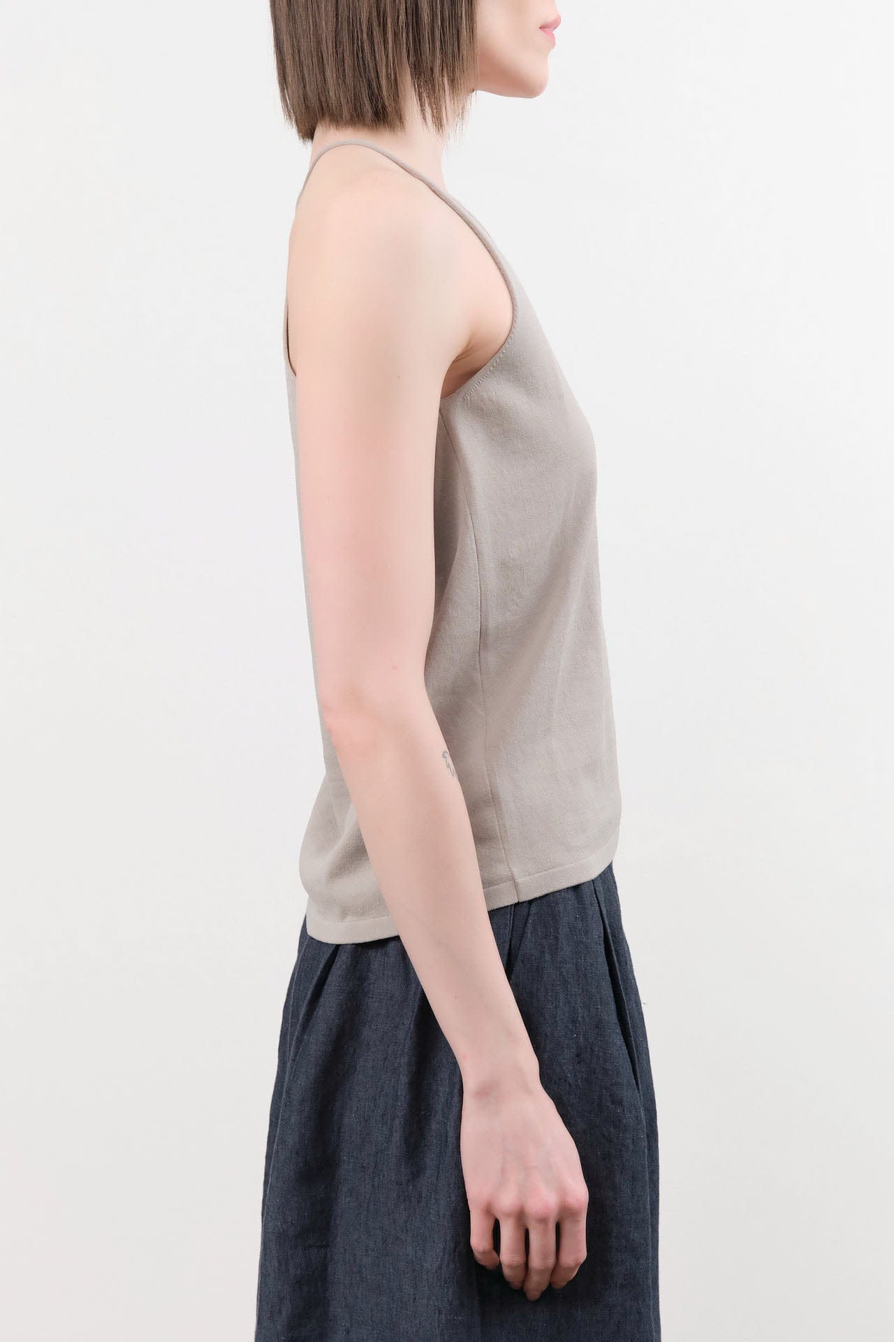 Evam Eva Apparel Womens Blouses Cotton Camisole in Grege