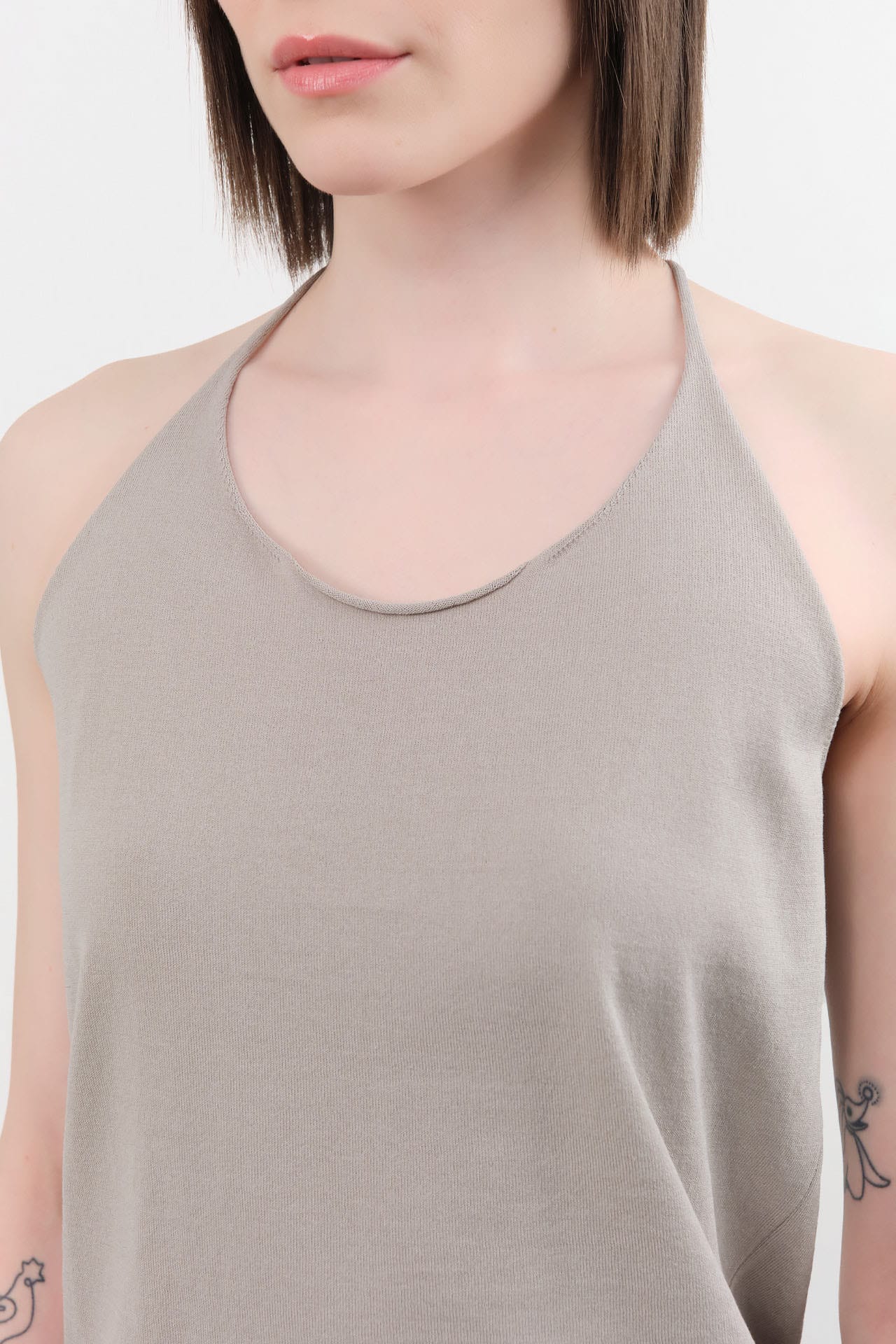 Evam Eva Apparel Womens Blouses Cotton Camisole in Grege
