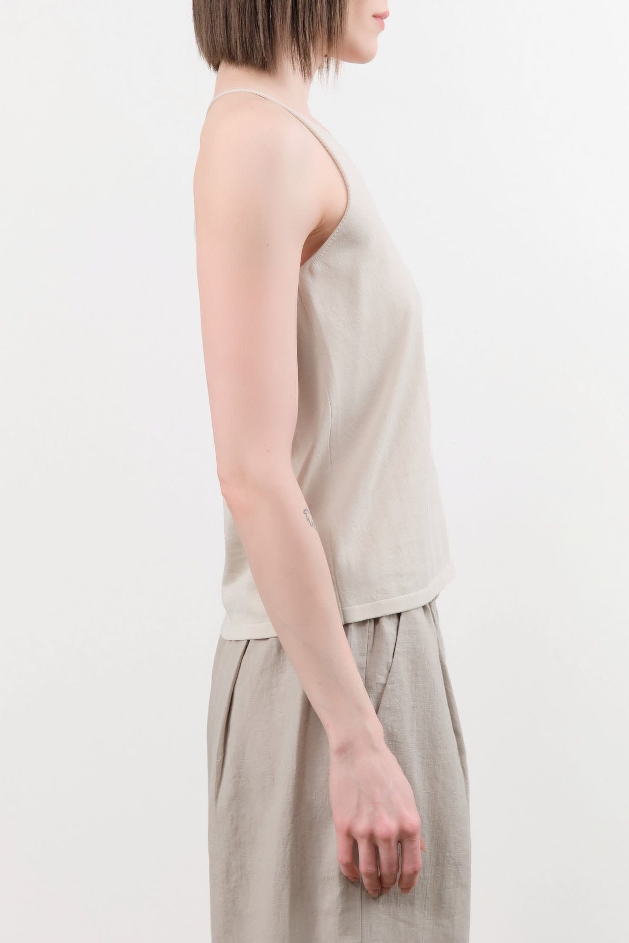 Evam Eva Apparel Womens Blouses Cotton Camisole in Ivory