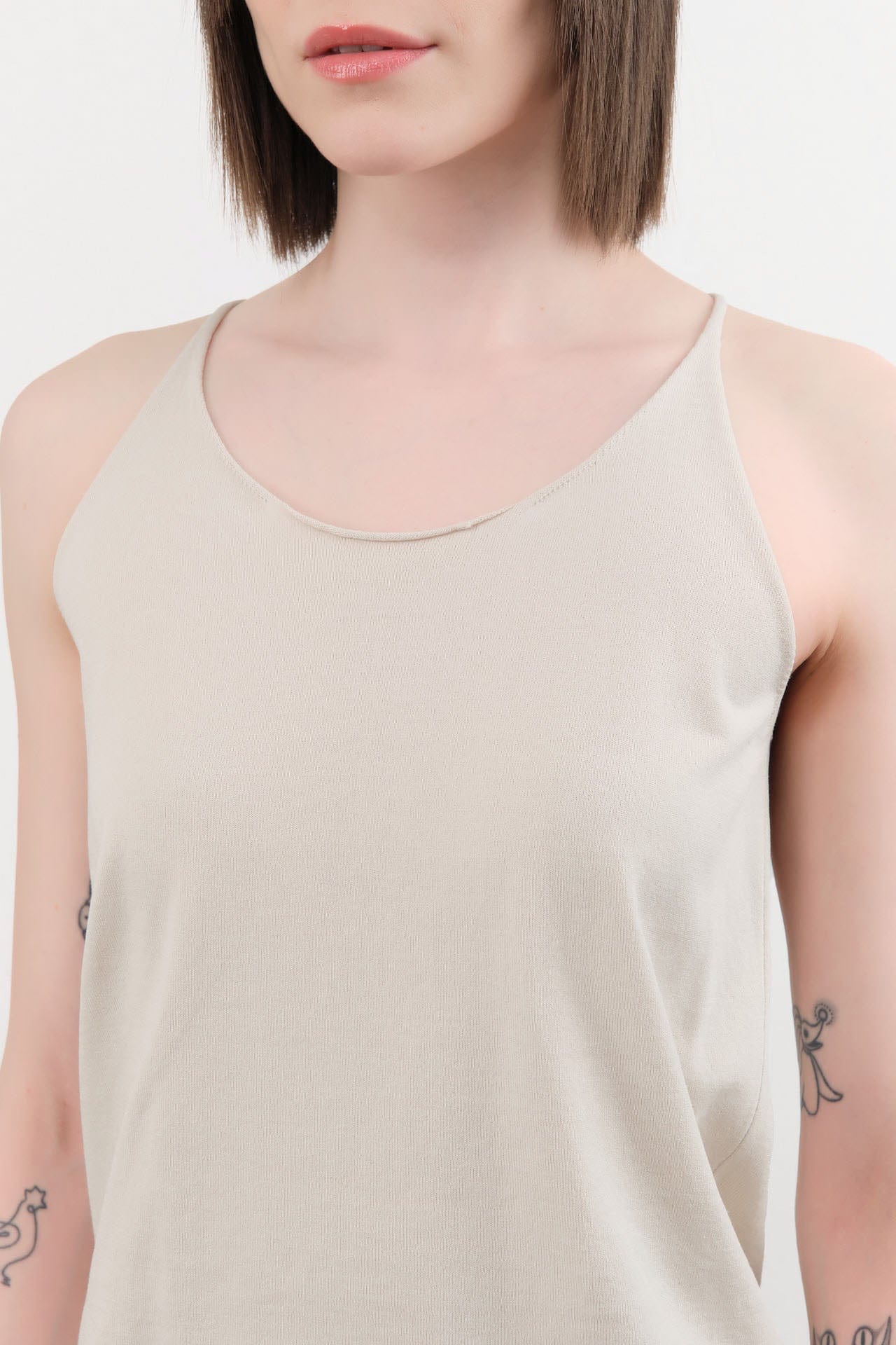 Evam Eva Apparel Womens Blouses Cotton Camisole in Ivory