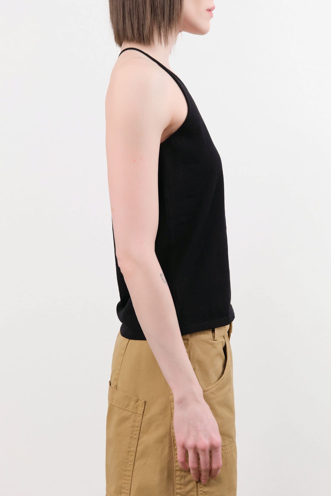 Evam Eva Apparel Womens Blouses Cotton Camisole in Sumi