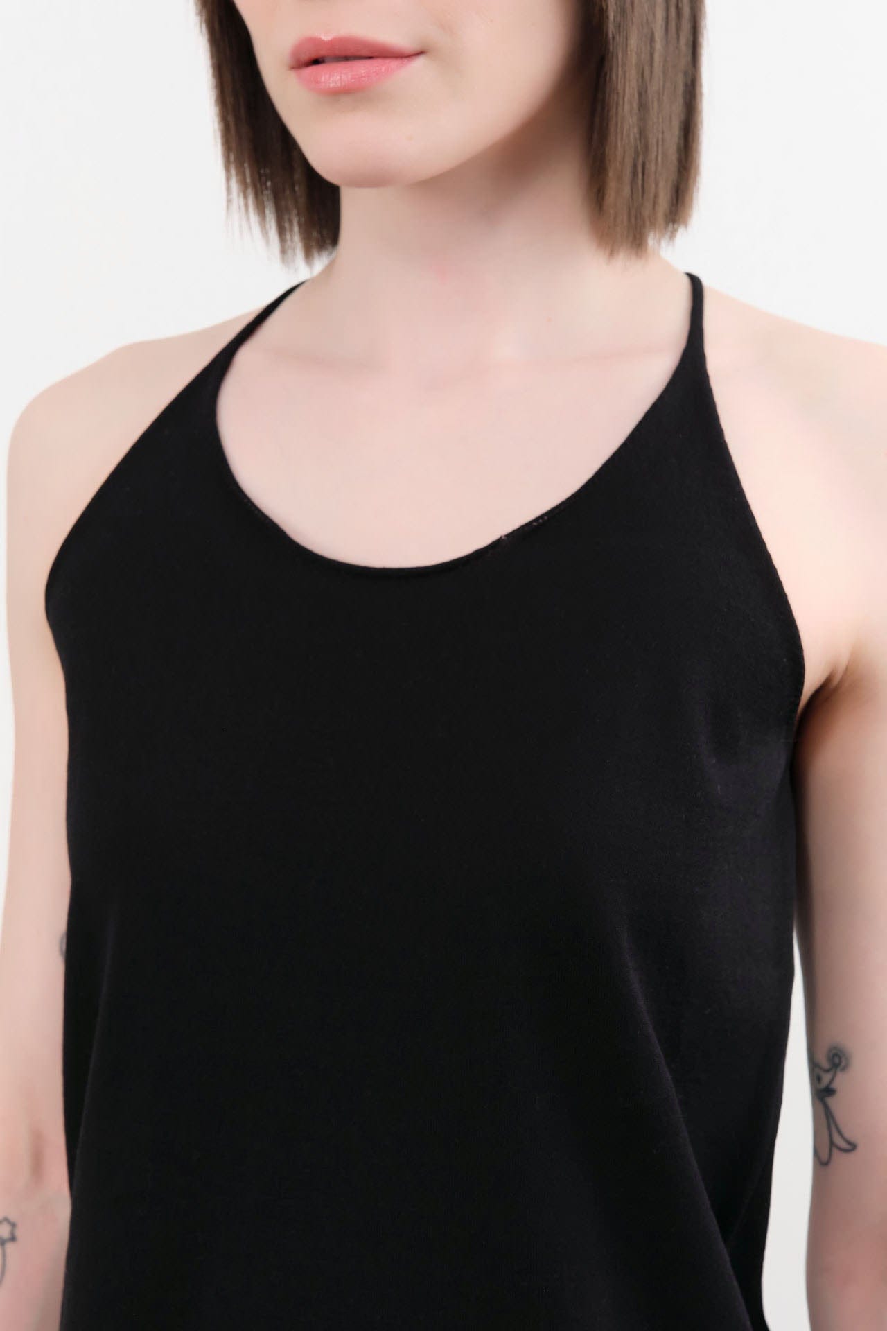 Evam Eva Apparel Womens Blouses Cotton Camisole in Sumi