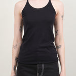 Front of Cotton Cashmere Camisole in Black