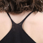 racer back on Cotton Cashmere Camisole in Black