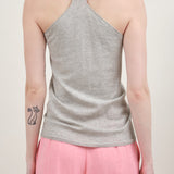 Back of Cotton Cashmere Camisole in Gray