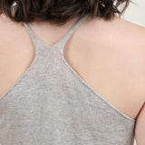 Racer back on Cotton Cashmere Camisole in Gray