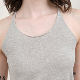 Neckline on Cotton Cashmere Camisole in Gray