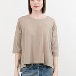 Evam Eva Apparel Womens Blouses Cotton Half Sleeve Pullover in Beige