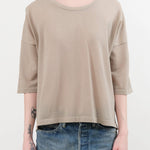 Evam Eva Apparel Womens Blouses Cotton Half Sleeve Pullover in Beige