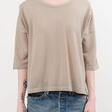 Evam Eva Apparel Womens Blouses Cotton Half Sleeve Pullover in Beige