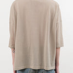 Evam Eva Apparel Womens Blouses Cotton Half Sleeve Pullover in Beige