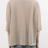 Evam Eva Apparel Womens Blouses Cotton Half Sleeve Pullover in Beige