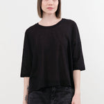 Evam Eva Apparel Womens Blouses Cotton Half Sleeve Pullover in Black
