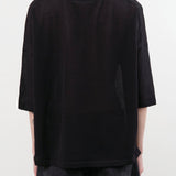 Evam Eva Apparel Womens Blouses Cotton Half Sleeve Pullover in Black
