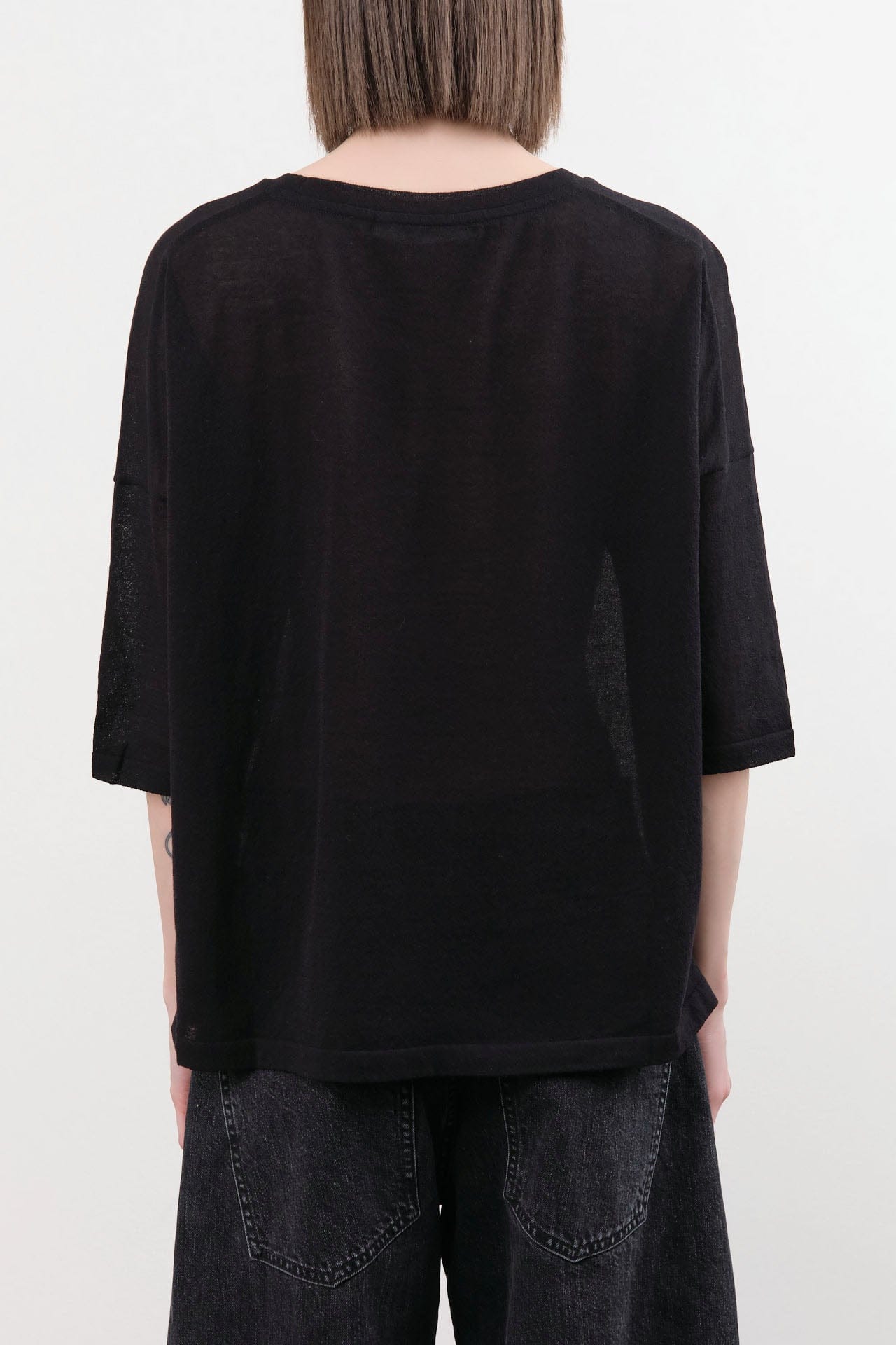 Evam Eva Apparel Womens Blouses Cotton Half Sleeve Pullover in Black