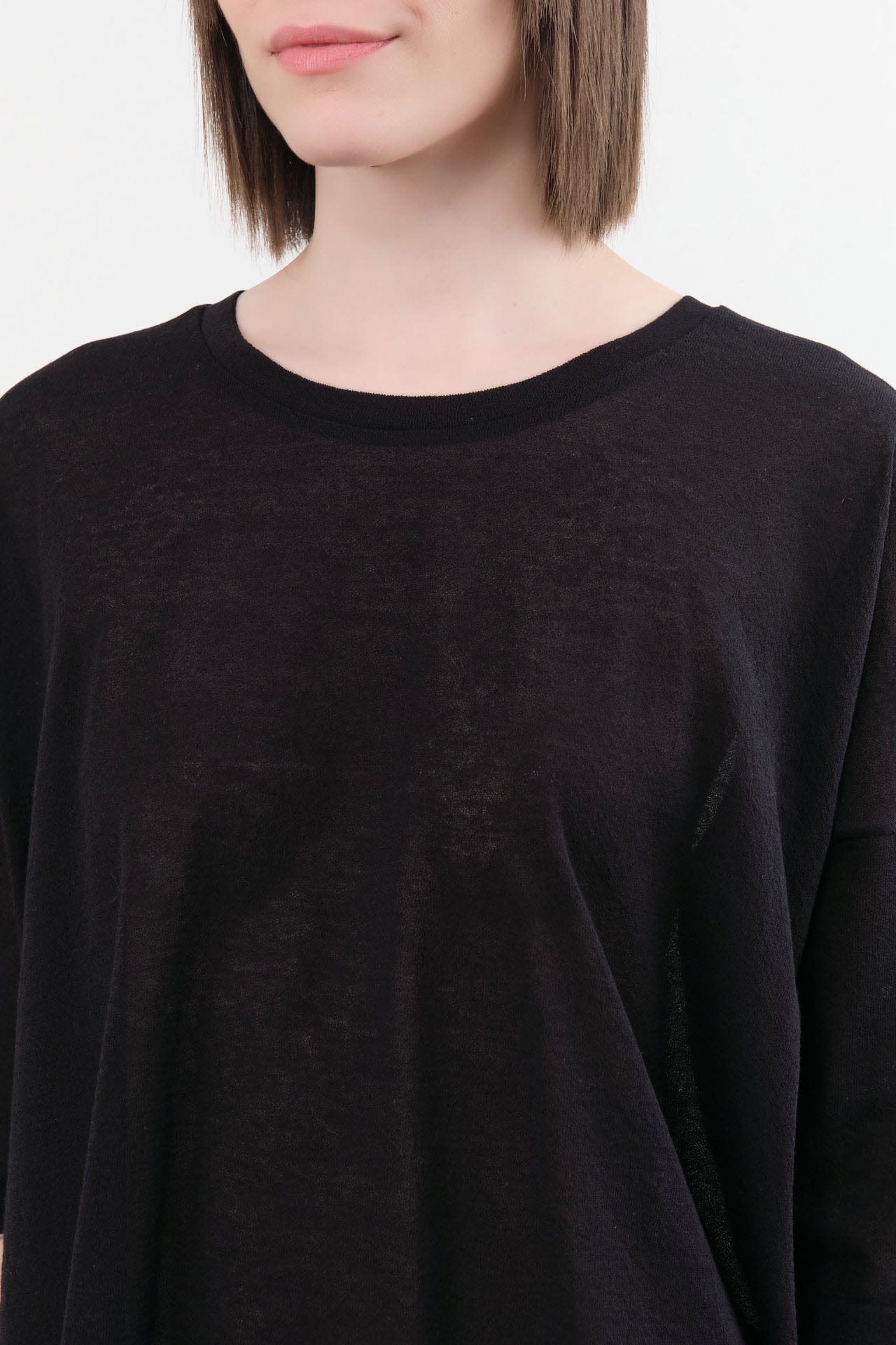 Evam Eva Apparel Womens Blouses Cotton Half Sleeve Pullover in Black