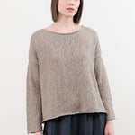 Evam Eva Apparel Womens Sweaters Cotton Slub Pullover in Grege