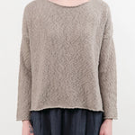 Evam Eva Apparel Womens Sweaters Cotton Slub Pullover in Grege