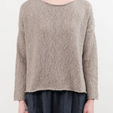 Evam Eva Apparel Womens Sweaters Cotton Slub Pullover in Grege
