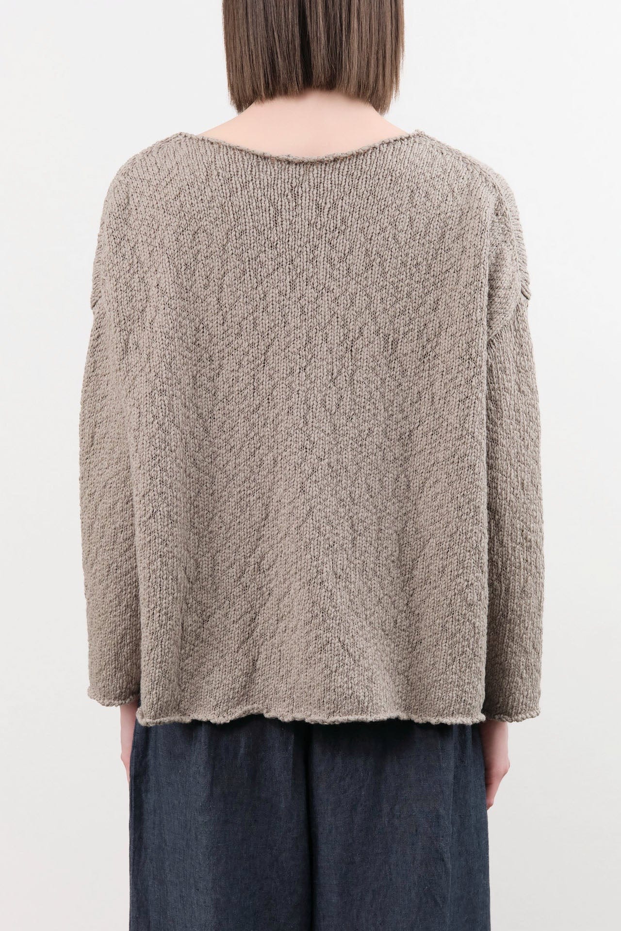 Evam Eva Apparel Womens Sweaters Cotton Slub Pullover in Grege