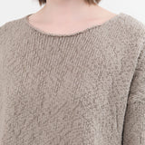 Evam Eva Apparel Womens Sweaters Cotton Slub Pullover in Grege