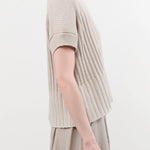 Evam Eva Apparel Womens Sweaters Cotton Vest in Antique White