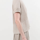 Evam Eva Apparel Womens Sweaters Cotton Vest in Antique White