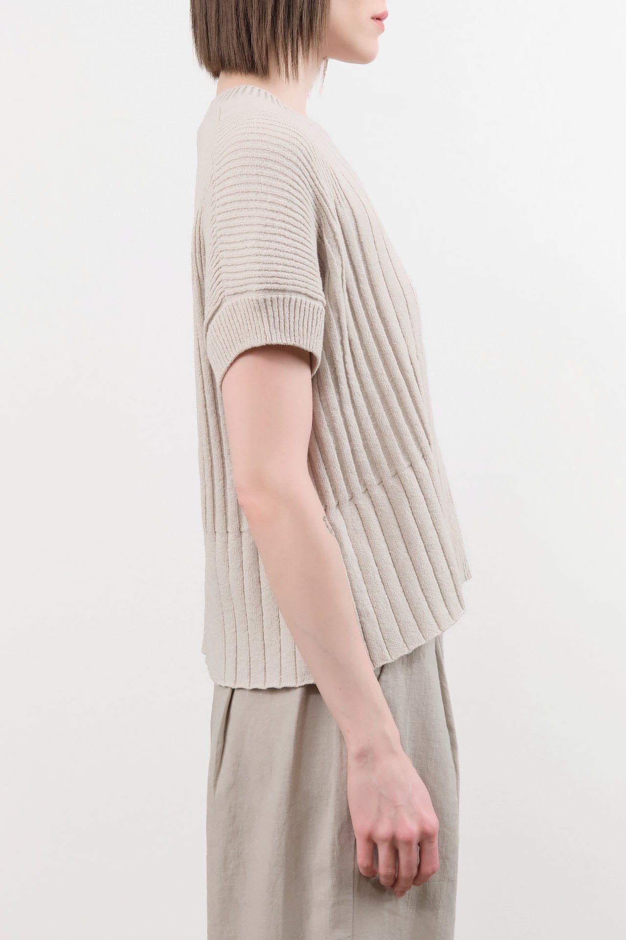 Evam Eva Apparel Womens Sweaters Cotton Vest in Antique White