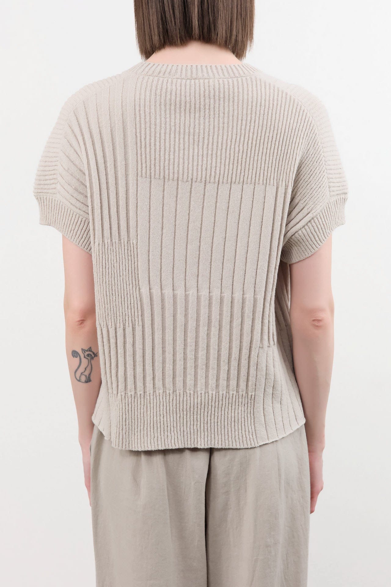 Evam Eva Apparel Womens Sweaters Cotton Vest in Antique White