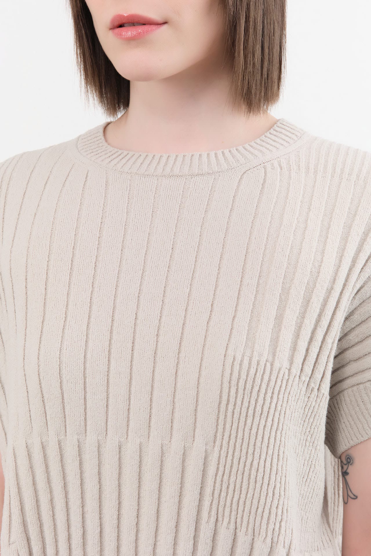 Evam Eva Apparel Womens Sweaters Cotton Vest in Antique White