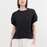 Evam Eva Apparel Womens Sweaters Cotton Vest in Sumi