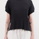 Evam Eva Apparel Womens Sweaters Cotton Vest in Sumi