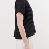 Evam Eva Apparel Womens Sweaters Cotton Vest in Sumi