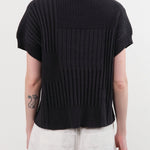 Evam Eva Apparel Womens Sweaters Cotton Vest in Sumi