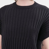 Evam Eva Apparel Womens Sweaters Cotton Vest in Sumi
