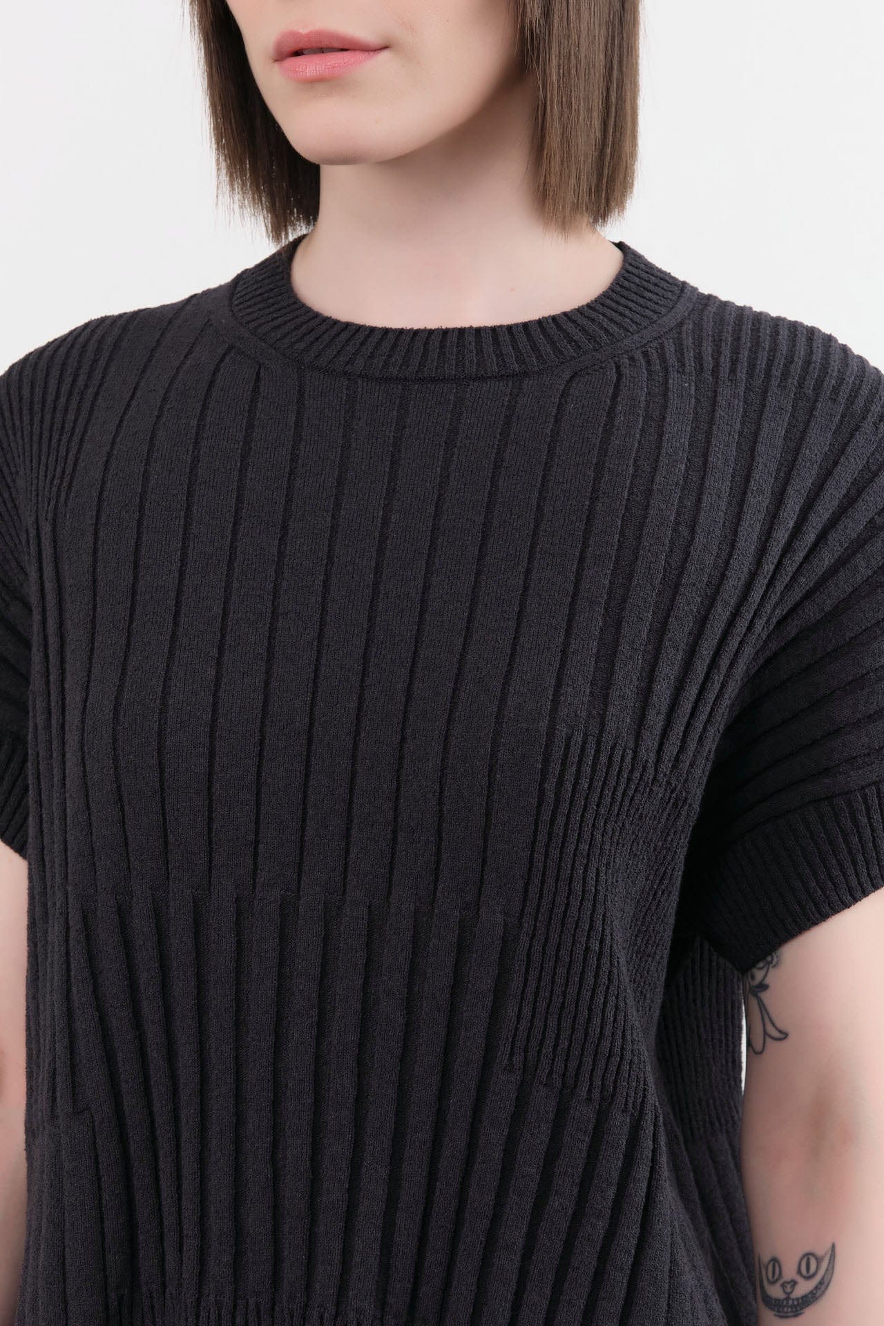 Evam Eva Apparel Womens Sweaters Cotton Vest in Sumi